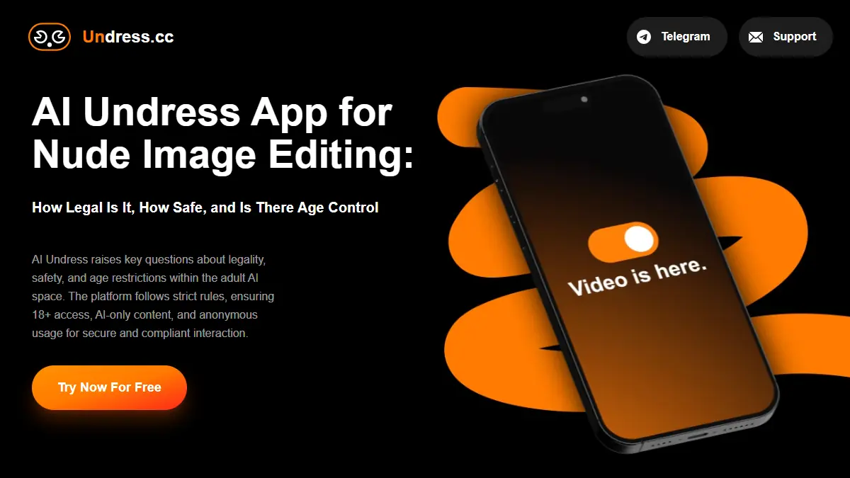 Undress.cc browser interface and safety-focused landing page